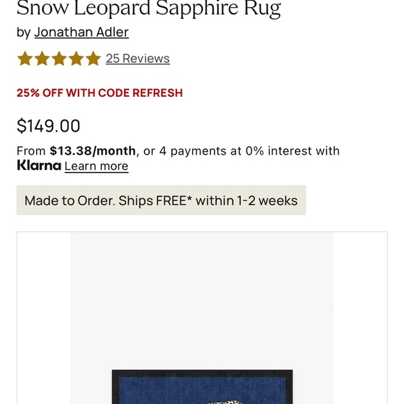 Blue Leopard Print Rug - Picture 4 of 4